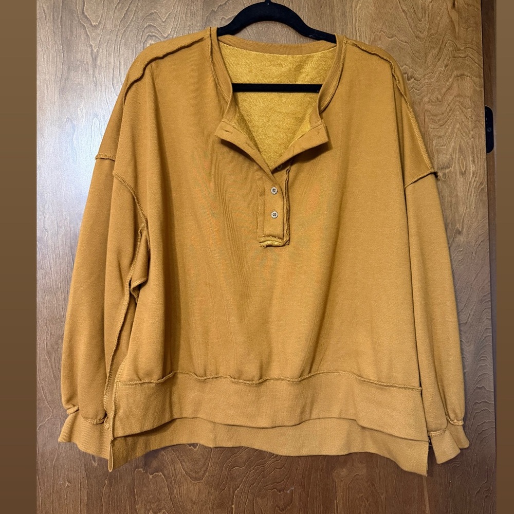 Mustard Yellow Pullover Sweatshirt
